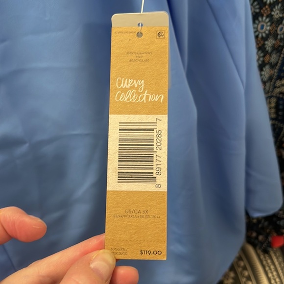 RR Cold Shoulder Blouse 3X - Blue - Picture 2 of 2